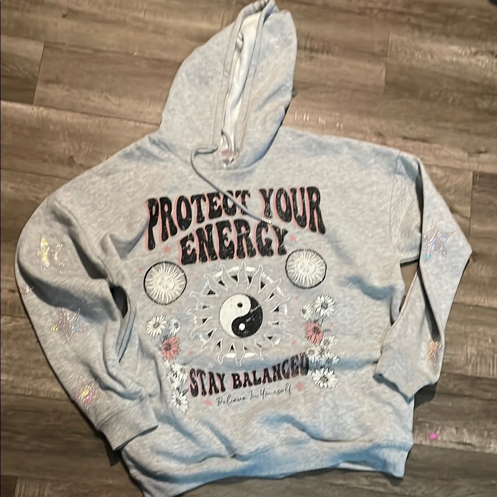 Gray Graphic Hoodie - Protect Your Energy
